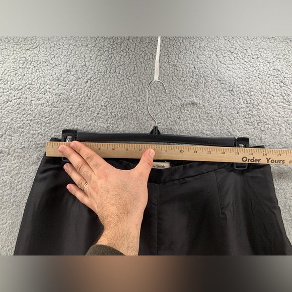 NWT Amanda Smith Pure Silk Women’s Plus Black Flat Side Zip Up Pants Size 14 - Picture 13 of 16